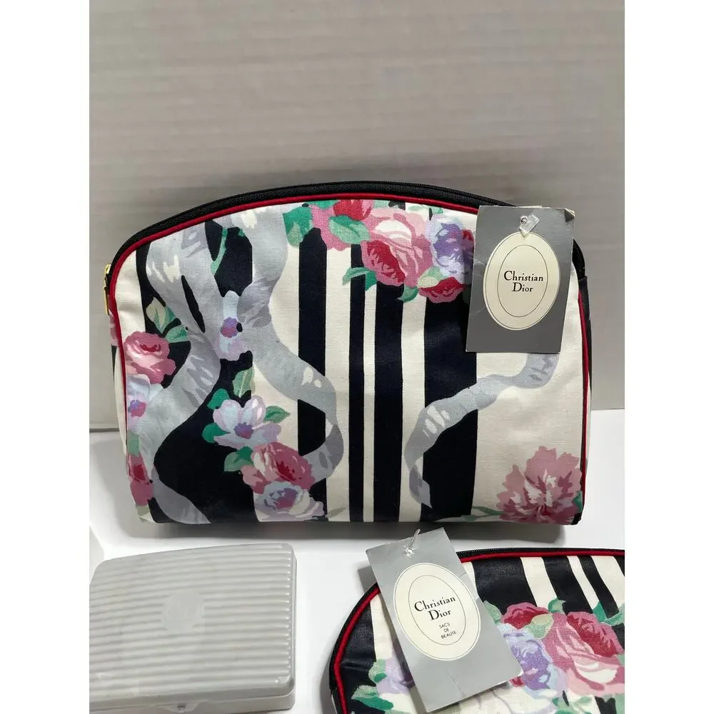 NEW Vintage Christian Dior Cosmetic Pouch Large Small - Picture 3 of 11